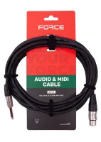 FORCE FMC-15/6 - шнур XLR(F)<=> стерео джек (TRS), металл. разъемы REAN, 6 м.