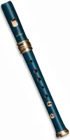 Soprano recorder Mollenhauer Adri's Dream 4119B - Двухчастная блокфлейта-сопрано с корпусом из груши с широкой мензурой, барочной аппликатурой и двойными отверстиями. Цвет синий с золотыми кольцами