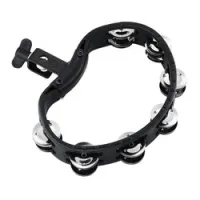 Meinl htmt2bk  тамбурин пластиковый двухрядный с креплением, без мембраны, сталь, цвет черный