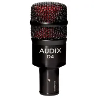 Audix D4 (Уценка)  Инструментальный динамический микрофон гиперкардиоида для ударных (НЕТ ДЕРЖАТЕЛЯ)