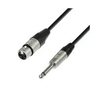 Adam hall k4 mfp 0500 - кабель микрофонный, rean xlr (f) - trs (jack) mono 6.3 mm, 0.22 мм2, 5 м