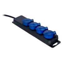 Procab PSI104/1.5-G- Силовой удлинитель-разветвитель, 3х1,5 кв.мм, 4 розетки SCHUKO (IP44), Германия