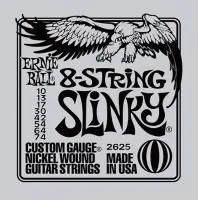 ERNIE BALL 2625 Струны для 8 струнной электрогитары, Slinky Nickel Wound, среднее (10-13-17-30-42-54-64-74)