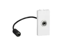 Розетка Jack 3,5 [078779] Legrand [Mosaic] - 1 модуль - оборудована шнуром, белый