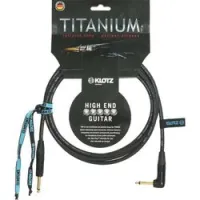 Klotz ti-0300pr  titanium инструментальный кабель джек/ угловой джек, моно 3 м, черный, разъемы klotz