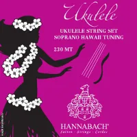 Soprano ukulele string set Hannabach E230MT - Professional soprano ukulele strings with Hawaiian tuning. Cast nylon trebles and silver-plated wound basses.