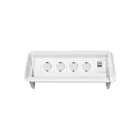 ABL 2F010409- Встраиваемая розеточная станция серии Aero Flip с 4 розетками, 1xUSB-A, 1xUSB-C, белая