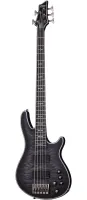 SCHECTER HELLRAISER EXTREME-5 STBLS - корпус: махагони с топом из волнистого клена, гриф: клён/орех, звукосниматели: HH, EMG 40TW, регулировки: 2x громкость (push-pull) 3х полосный активный эквалайзер EMG, Цвет: прозрачный черный.