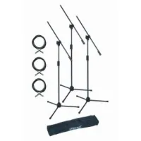 QUIK LOK A302Pack EU набор из 3х микрофонных стоек A302, 3х кабелей XLR-XLR длиной 5 м и чехла (нейлон)
