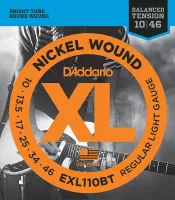 D`addario exl110bt  cтруны для электрогитары nickel wound, никель, 10-46, balanced tension
