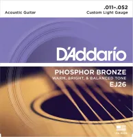 Струны для акустической гитары D'Addario Phosphor Bronze EJ26 Custom Light (6 шт)