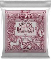 Ernie Ball 2409 струны для классической гитары. Ernesto Palla чистый нейлон, посеребренная оплетка Ball End среднее натяжение