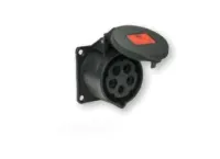 PCE Розетка встраиваемая 16А/400V/3P+E/IP44, черная, фланец 70x70 314-6x