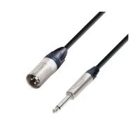Adam hall k5 mmp 0150 - кабель микрофонный, neutrik xlr (m) - trs (jack) mono 6.3 mm, 2 x 0.22 мм2, 1,5 м