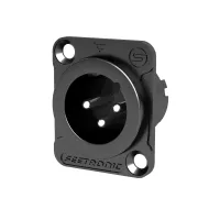 Seetronic MJ3F2C-B Разъем cannon (XLR) панельный мама 3-х контактный цвет: черный, покрытие контактов: серебро.
