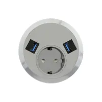 ABL 2F220107- Встраиваемая розетка серии Port El с 2xUSB-A 3.0, серая