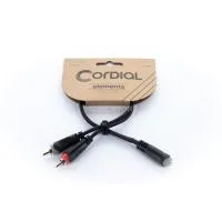Cordial ey 0,3 ycc кабель y-адаптер джек стерео 3,5 мм female/2xrca male, 0,3м, черный