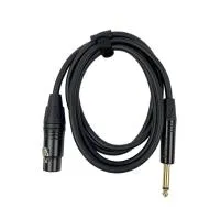ESHINE ES-8612B - Несимметричный аудиокабель 6,35 мм моноджек папа - XLR мама, контакты золото, черн, , шт