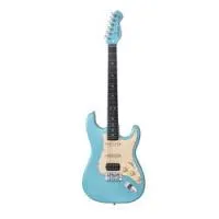 Mooer msc10 pro daphne blue  электрогитара с чехлом, форма стратокастер, hss, цвет голубой