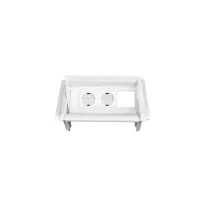 ABL 2F0WF2A1- Встраиваемая розеточная станция серии Aero Flip с 2 розетками и 1 слотом для IMP, белая (2F010207)