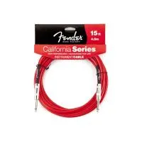 FENDER 15' CALIFORNIA INSTRUMENT CABLE CANDY APPLE RED инструментальный кабель 4,5 метра, цвет красный