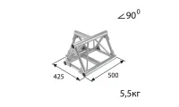 ИМЛАЙТ T50/35-36 Стыковочный узел для 3-х ферм под 90 градусов, d50х3 \ d16х2мм. Крепежный размер 215мм, М10.