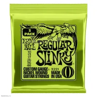 ERNIE BALL 3221 Nickel Wound Slinky Regular 3 Pack 10-46 - Струны для электрогитары