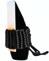 Soprano saxophone ligature Bambu AS01 - Woven ligature with two tie cords for soprano saxophone. Black color
