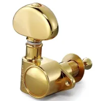SCHALLER M6GOL Vintage (арт. 10110520)- колки для электрогитары , серия M6 Vintage, 6-слева, винтажные металлические лепестки крутилок, отделка - золото, соотношение 1:16, диаметр отверстия 9,8 мм, машинной полировки.  (Старый артикул: 5642)