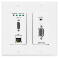 Extron XTP T UWP 202 - Передатчик XTP с двумя входами для HDMI и VGA – настенная панель в стиле Decorator, цвет белый
