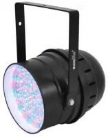 EUROLITE LED PAR-64 RGBA 10mm Short black Прожектор PAR в черном корпусе 4 или 6 каналов DMX выбираются для многочисленных применений Оснащен светодиодами 177 х 10 мм: 30 х красный, 48 х зеленый, 54 х синий и 45 х янтарный Звуковая активация Угол луча  36