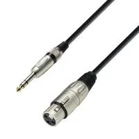 Adam hall k3 bfv 0600 - кабель микрофонный, xlr (f) - trs (jack) stereo 6.3 mm, 0.31 мм2, 6 м