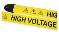 Rockstrap RST NY1CP HIGHV B  гитарный ремень 80мм, желтый с графикой "High Voltage"