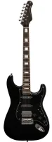 STAGG SES-60 BLK - электрогитара, 21 лад, корпус: ольха, гриф: морёный клён, на болтах, накладка: палисандр, звукосниматели: HSS, регулировки: 1х громкость с push-pull, 2х тон, 5-ти позиционный переключатель, цвет: чёрный