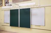 Рельсовая система PolyGlide Slide Mono-1 (4,8 м., рельсовые доски 100х150 меловые – 2 шт., настенные доски 100х120 меловые – 2 шт., кронштейн № 17 (230х1590) – 4 шт., стяжка 1060 – 4 шт.)