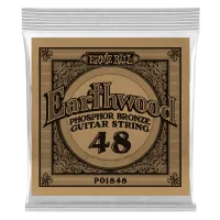Ernie Ball 1848  струна одиночная для акустической гитары, Серия Earthwood, Калибр: 48, Сердцевина: шестигранник; сталь, покрытая латунью, Обмотка: