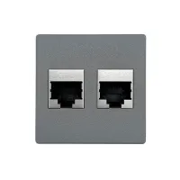 ABL 2T0210DD- Сдвоенный модуль подключения IMP 2xRJ45 Cat6A, серый