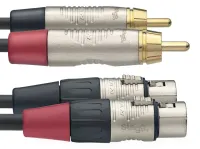 STAGG NTC3CMXFR - профессиональный двойной кабель (2 х XLR "мама"/ 2 х RCA "папа") . N-серия. Разъемы: REAN. Длина: 3 метра. Цвет: черный
