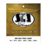 Струны для акустической гитары SIT GB1150, Golden Bronze Pro Light 80/20, 11-50