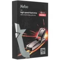 Флеш-накопитель Netac US5 NT03US5C-256GB-32TA USB3.2 256GB black (zink alloy housing)+TypeC Solid St