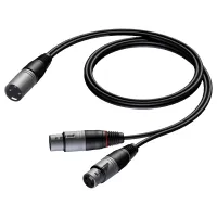 Procab CAB736/1.5- Аудиокабель XLR 3-pin (вилка) – 2х XLR 3-pin (розетка)