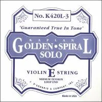 K420L-3 Kaplan Golden Spiral Solo Отдельная струна E/Ми для скрипок размер 4/4, среднее натяжение, D'Addario