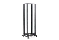 Открытая рэковая стойка Wize Pro [W32UOR] 19”, 32U, 550х600-950 мм, двурамная, сталь, черный, колеса в комплект не входят