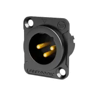 Seetronic MJ3F2C-BG Разъем cannon (XLR) панельный папа 3-х контактный цвет: черный, покрытие контактов: золото.