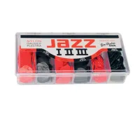 4700 Nylon Jazz I, II, III Коробка медиаторов, 144шт, 2 цвета, 3 формы, Dunlop