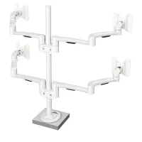 Kondator 438-LC30W- Настольный шарнирный кронштейн серии OSLO для 4 мониторов (2x2), макс. нагрузка 36 кг, струбцина, белый