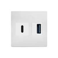 ABL 2T0110UC- Сдвоенный модуль подключения IMP с разъемами 1xUSB 3.0, тип А и 1xUSB, тип C. Цвет белый.