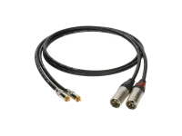 KLOTZ ALPM030 инсертный кабель 2 RCA папа х 2 XLR Neutrik, позолоченные контакты, двойное экранирование, чёрный, длина 3 м,