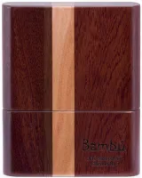 Box for reeds Bambu RA03 - Box for 6 alto saxophone or clarinet reeds with an original retractable system of kancharan rosewood with double Patagonian cherry lenga and walnut strip