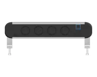 ABL 2A00F4A3- Настольная розеточная станция серии Chroma с 4 розетками, 1xUSB-A, 1xUSB-C, черная с серебристым (2A000409)